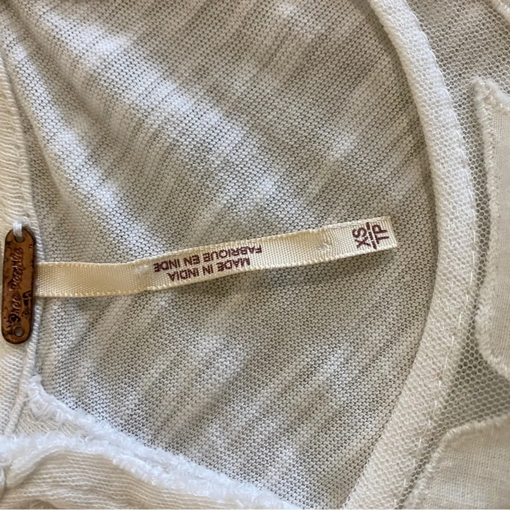 Free People white geometric sheer sleeveless top size XS - Picture 5 of 5